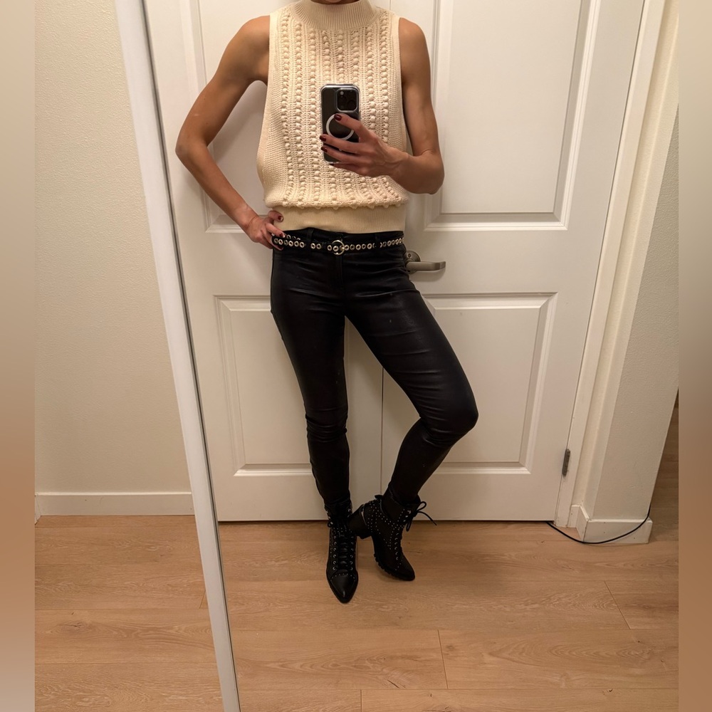 J Brand Black Leather L8001 Skinny Pants with ankle zip, Size 26 - Picture 14 of 15